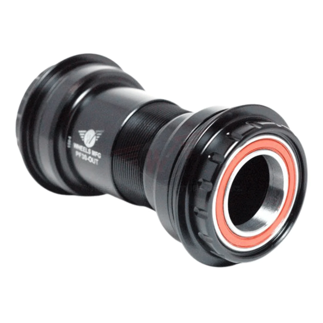 Wheels Manufacturing PF30 to 24mm Conversion Bottom Bracket, Angular Contact Bearings, Black